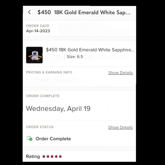 FINAL SALE Gold Emerald White Sapphire Ring - Picture 7 of 7